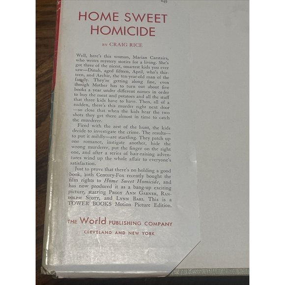 Home Sweet Homicide Craig Rice Tower Books Motion Picture Edition 1st Vint 1946 - Picture 6 of 12